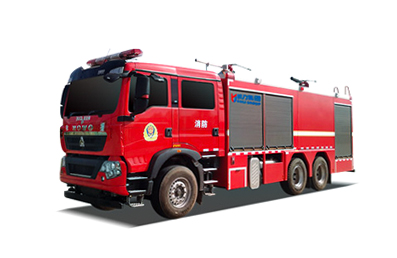豪沃后双桥干粉水联用消防车