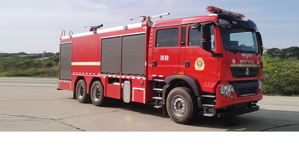 豪沃后双桥干粉泡沫联用消防车