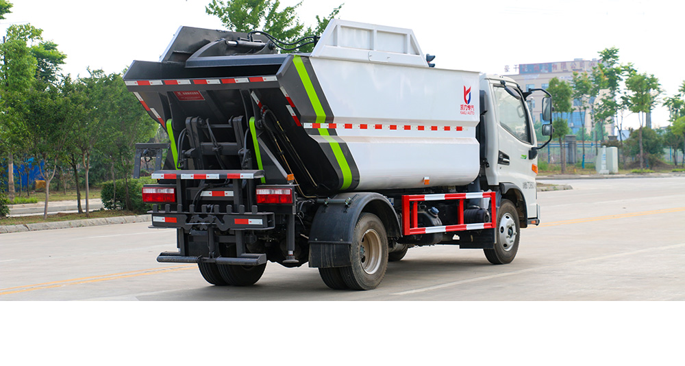 骏铃V3自装卸式垃圾车 后装