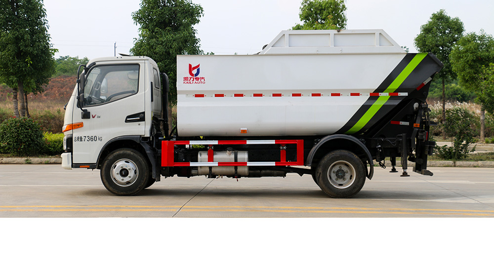 骏铃V3自装卸式垃圾车 后装
