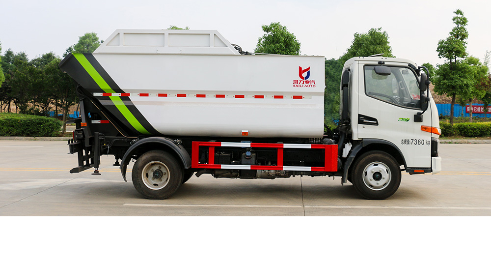 骏铃V3自装卸式垃圾车 后装