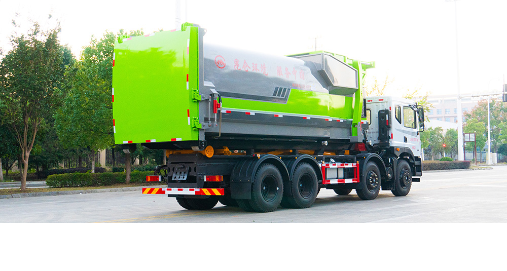 东风华神前四后八车厢可卸式垃圾车